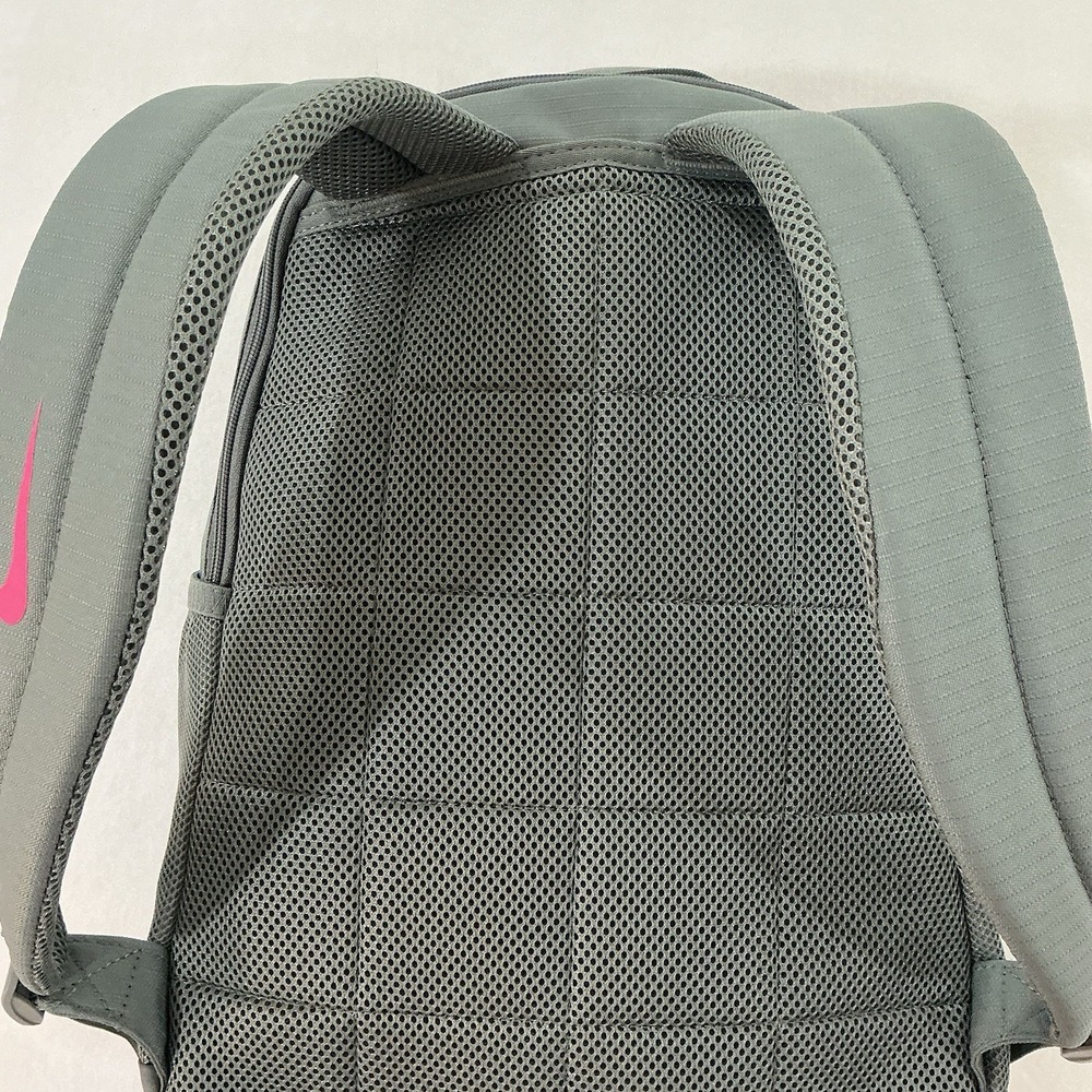 Nike Brasilia Backpack Gray Pink Swoosh 18" Travel School Sports Gym Athletic - Picture 12 of 16